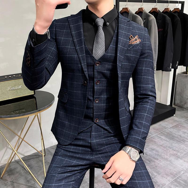 Terno Masculino Maverick Paletó + Colete + Calça MM08 - Urbano Elite