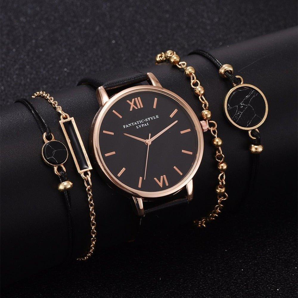 Relógio Feminino Pulseira em Couro - Seduction / Brinde 4 Pulseiras - Urbano Elite