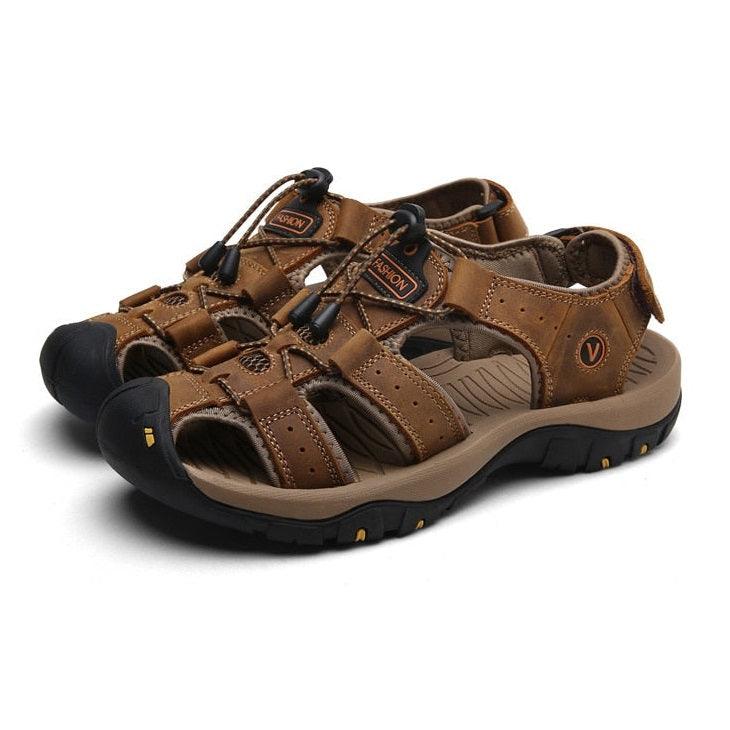 Sandália de Couro Masculina Ortopédica Antiderrapante - Urbano Elite